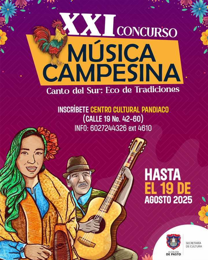 Abren inscripciones para el XXI Concurso de Música Campesina “Canto del Sur Eco de Tradiciones”