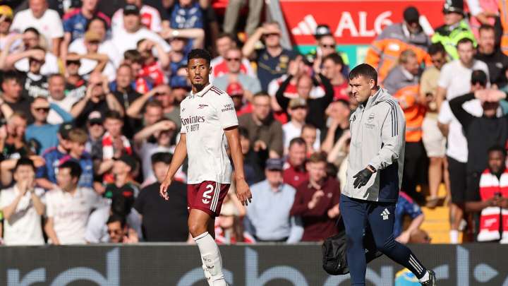 William Saliba injury news — Latest as Arsenal lose key center back early vs Liverpool