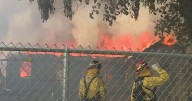 Grass fire in Riverbank area spreads to structures