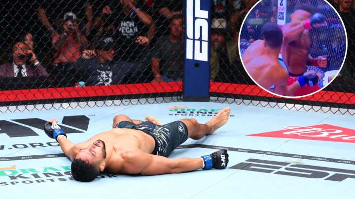 UFC 319 star Aaron Pico RUSHED TO HOSPITAL after spinning elbow KO loss to Lerone Murphy as Dana White gives update