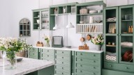 This Vintage Cabinet Is An Adorable Way To Add More Kitchen Storage