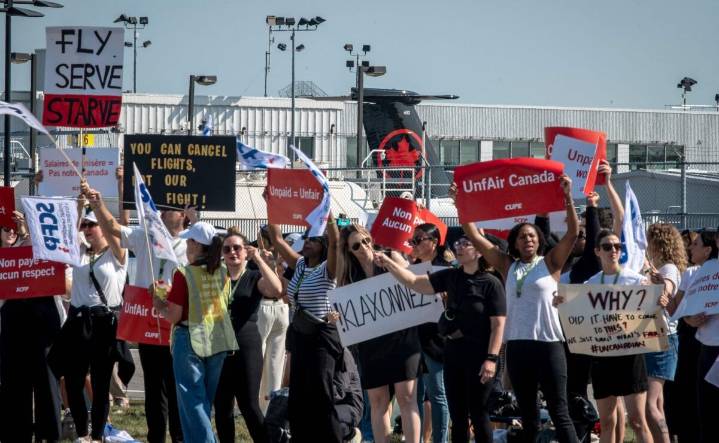 Air Canada suspende todos sus vuelos por huelga de auxiliares de cabina; afectará a unos 130 mil viajeros, prevén
