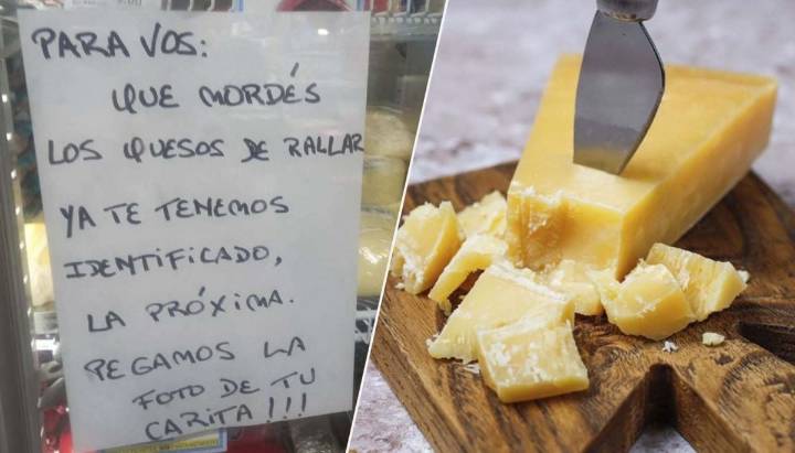 "Te tenemos identificado": insólito ladrón mordía quesos en Argentina y los dejaba en vitrina