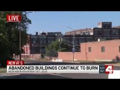 Fire along North Broadway highlights ongoing issues with abandoned buildings, illegal dumping