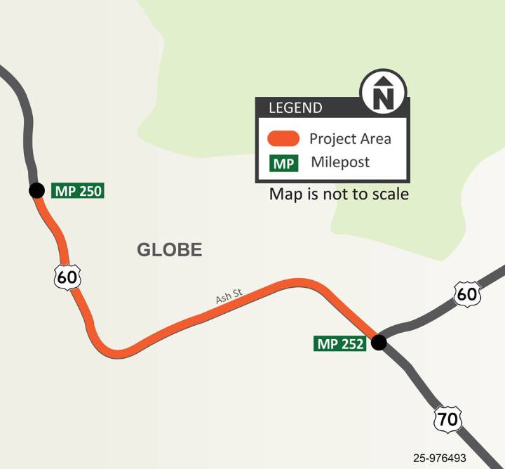 Pavement improvement project starts Aug. 25 on US60 in Globe
