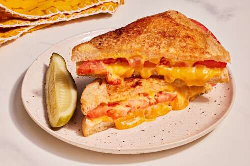 A Parmesan crust gives this tomato grilled cheese a flavor boost