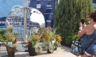 Stainless steel globe drawing attention of Little League World Series fans