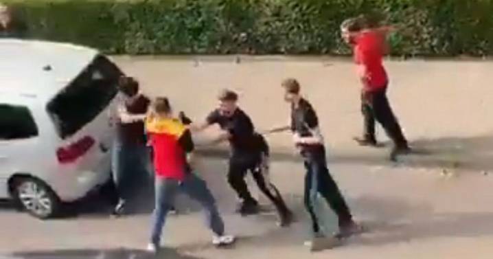 Shocking moment DHL driver beats up couple during parking row in broad daylight