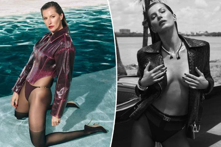 Gisele Bündchen models head-to-toe leather outfit in Miami