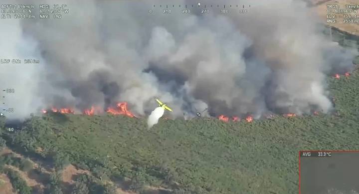 Estos son los cuatro incendios forestales activos en Extremadura