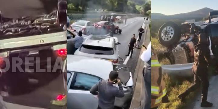 Seis muertos en accidentes carreteros: volcadura en Morelia, choque fatal en Aguascalientes y carambola en Morelos