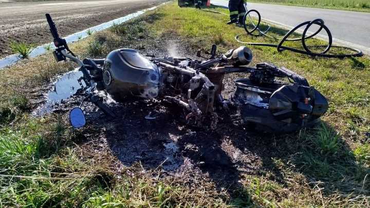 Una moto se incendió en Ruta 5, jurisdicción de Suipacha
