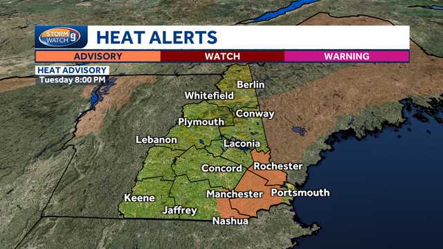 Hot, humid Tuesday in New Hampshire; storms possible Wednesday