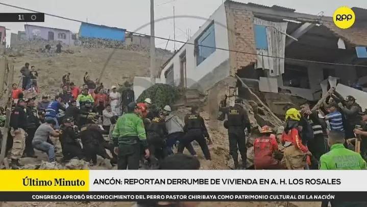 Tragedia en Ancón: un muerto y un herido tras el derrumbe de una casa