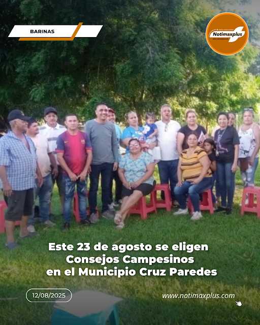 Este 23 de agosto se eligen Consejos Campesinos en el Municipio Cruz Paredes