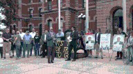 Gun rights activists protest local representative's vote on constitutional carry