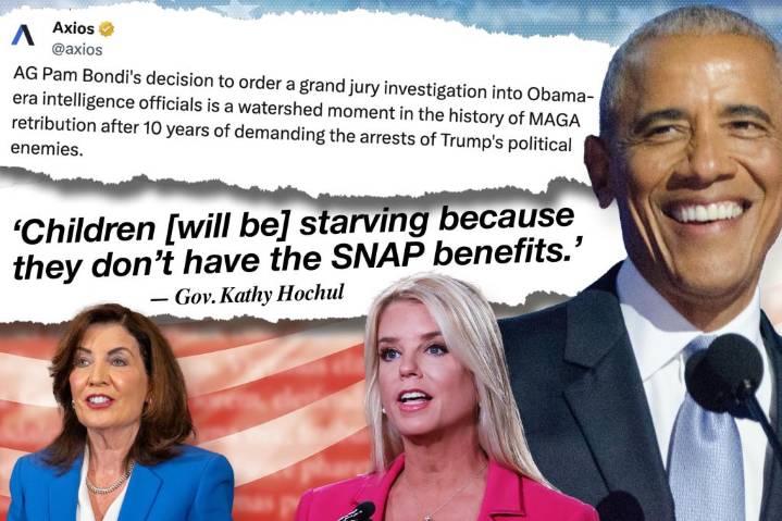 The week in whoppers: Axios is shocked at probes into Obama officials, Kathy Hochul resorts to lies about starving children and more