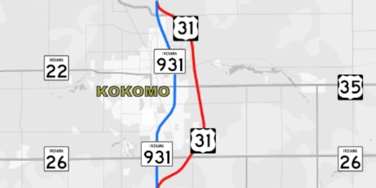 Southbound lanes of US 31 to close near Kokomo for next couple of months