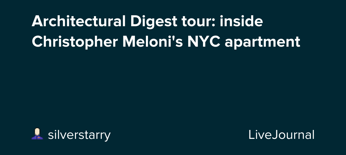 Architectural Digest tour: inside Christopher Meloni's NYC apartment: ohnotheydidnt