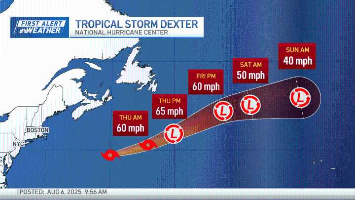 Tropical Storm Dexter’s path: Will it impact Massachusetts?