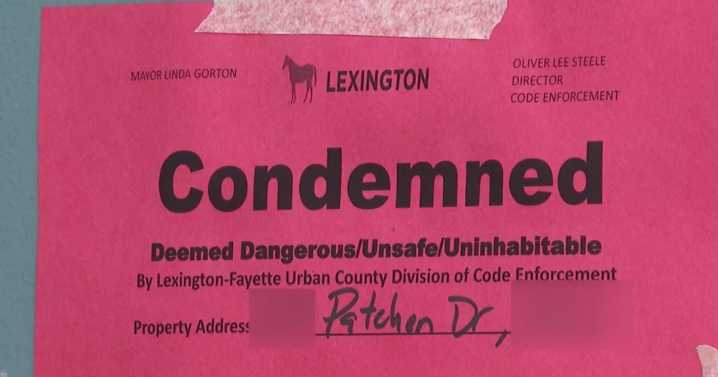 Lexington apartment condemned after code enforcement discovers mold growing from walls
