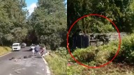 Autobús de Pasajeros Cae a Enorme Barranco en Carretera México