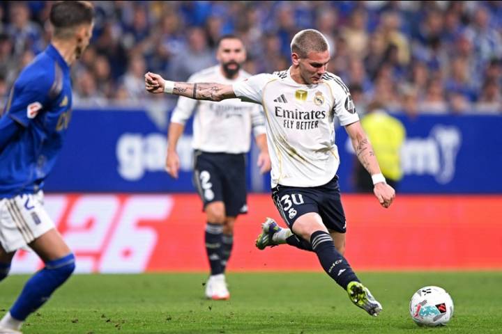 Franco Mastantuono debutó como titular en el Real Madrid que goleó 3