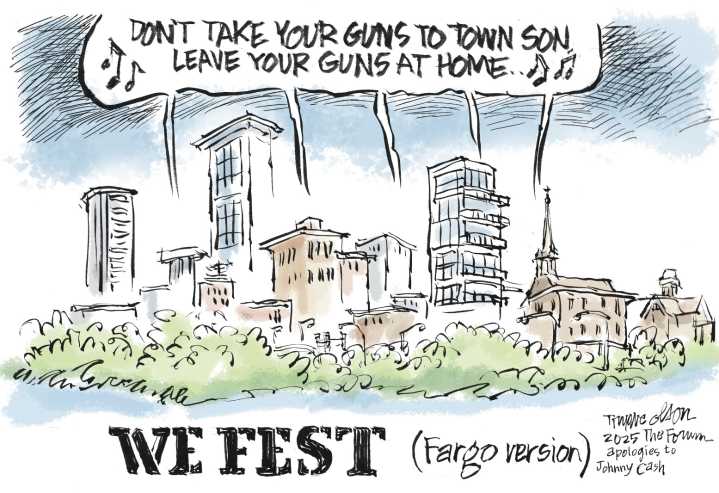 Trygve Olson cartoon:  WE Fest (Fargo version)