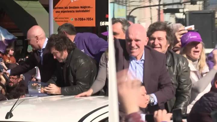 En video: así fue apedreado el carro de Javier Milei en medio de una jornada política en Argentina