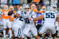 Barnes leads USU to victory in Mendenhall's first game