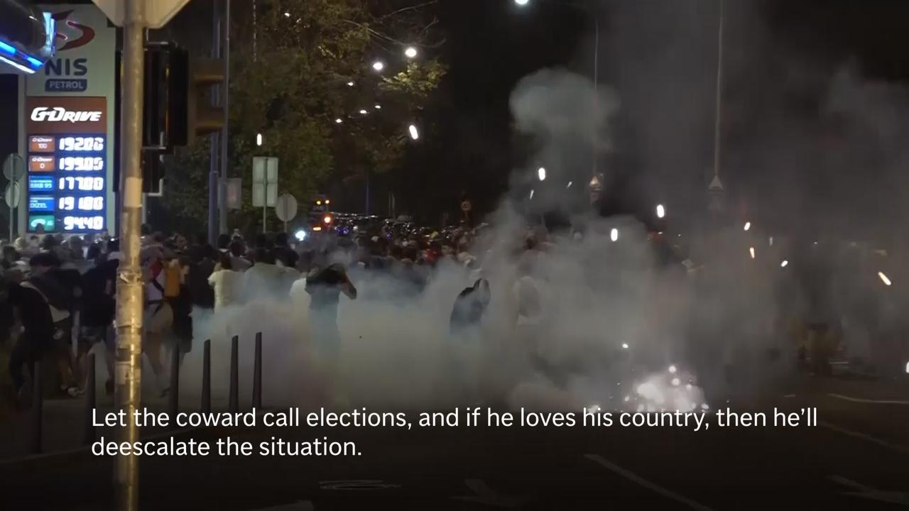 Tensions soar in Serbia as angry protesters clash with police in Belgrade