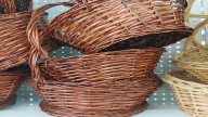 Turn Thrifted Wicker Baskets Into Kitchen Countertop Storage With A Clever DIY