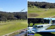Small plane crash lands onto Sydney golf course in lesson gone wrong, caught on hair