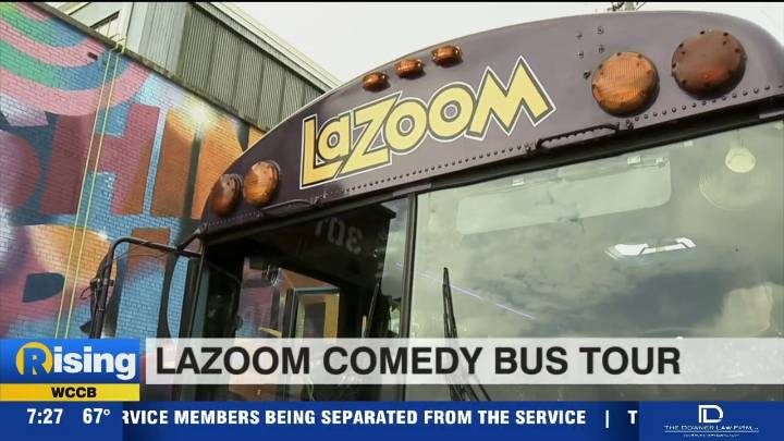 Rising crew rediscovers Charlotte on LaZoom Comedy Bus Tour