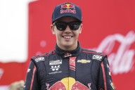 Connor Zilisch sports a smile and elbow sling at Watkins Glen a day after his nasty fall