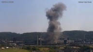 Video shows explosion at US Steel plant