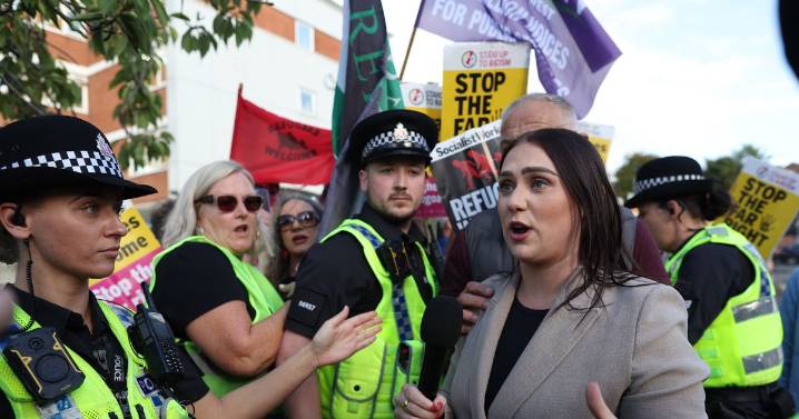 Police investigate reports GB News reporter 'hit with placard' at asylum hotel protest