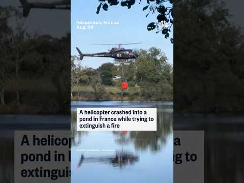 A helicopter crashed into a pond in France while trying to extinguish a fire