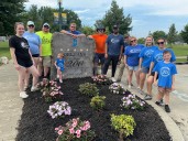Crane Credit Union volunteers help beautify Orleans Sulphur Well Bicentennial Park