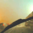 Police dashcam records lightning strike on utility pole