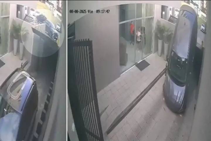 Cayó con su auto desde el primer piso de un estacionamiento: la rampa estaba levantada