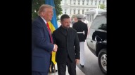 Zelenski es recibido por el presidente Trump a su llegada a la Casa Blanca en cumbre crucial sobre Ucrania