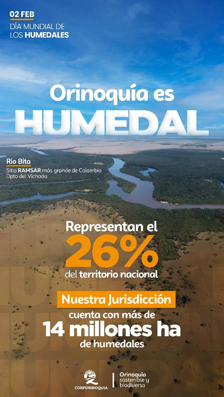 La Orinoquía Colombiana tiene la mayor extensión de humedales Corporinoquia