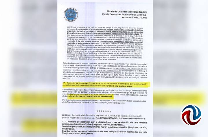 Reserva FGE por 5 años informes sobre desaparecidos, denuncian
