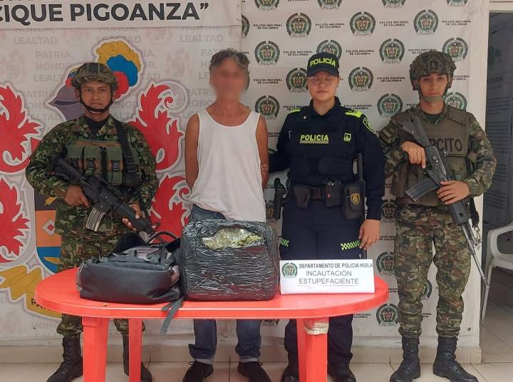 Autoridades incautan 40 kilos de marihuana en el occidente del Huila