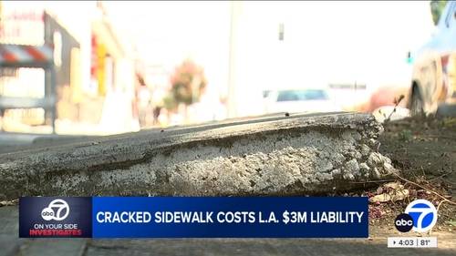 LA jury awards $3 million to man over broken sidewalk in city's latest liability payout