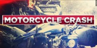 Motorcycle crash leaves driver with life