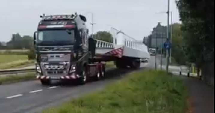 Hulking parts of new Nottingham bridge moved into city under police escort