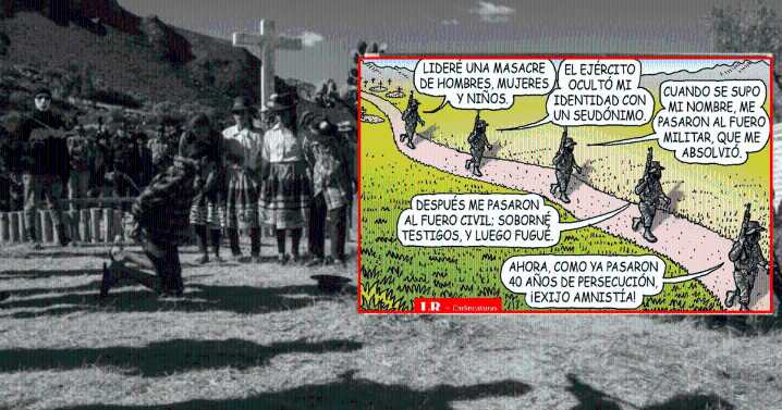 Carlincatura retrata cómo los procesados por violaciones a los DD. HH. buscan acogerse a Ley de Amnistía