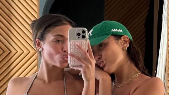 Lori Harvey reveals six-pack abs in tiny brown bikini for mirror selfie on Ibiza getaway with girlfriends